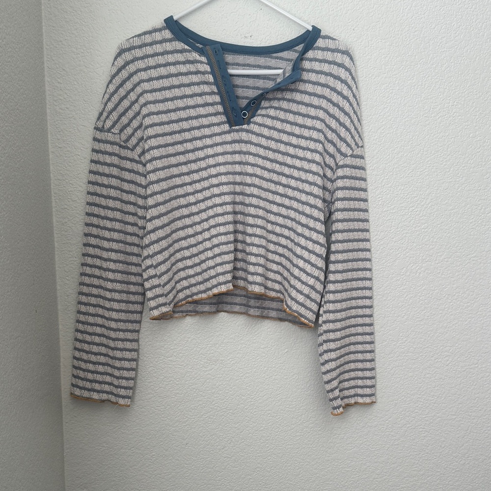 Striped Blue and Cream Sweater